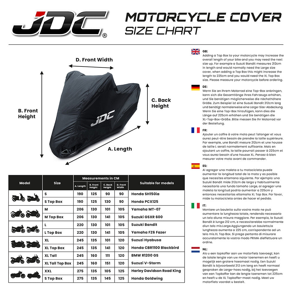 JDC Ultimate Rain Waterproof Motorcycle Cover – JDC Products